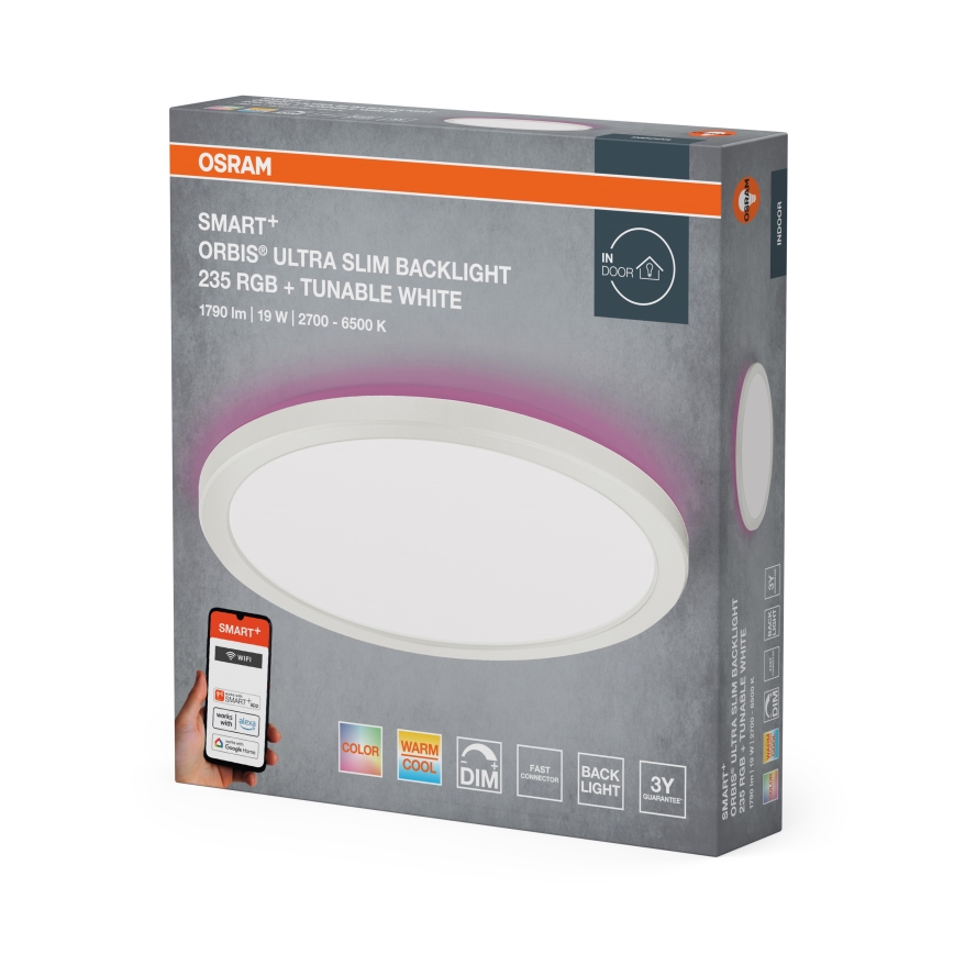 Osram - LED RGBW Stmievateľné stropné svietidlo SMART+ ORBIS LED/19W/230V pr. 23,5 cm 2700-6500K Wi-Fi