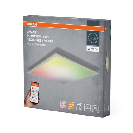 Osram - LED RGBW Stmievateľné stropné svietidlo SMART+ PLANON LED/28W/230V 45x45 cm Wi-Fi