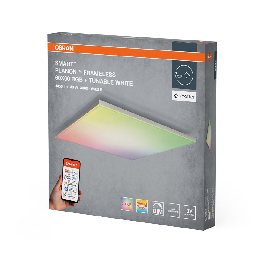 Osram - LED RGBW stmievateľné stropné svietidlo SMART+ PLANON LED/40W/230V 60x60 cm 3000-6500K Wi-Fi