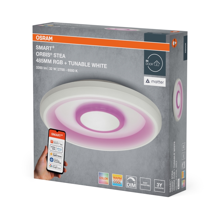 Osram - LED RGBW stmievateľné stropné svietidlo SMART+ STEA LED/32W/230V priemer 48,5 cm 2700-6500K Wi-Fi