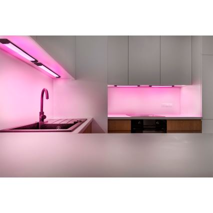 Osram - LED RGBW stmievateľné podlinkové svietidlo so snímačom pohybu LINEAR EDGE LED/8W/230V 50 cm čierna + diaľkové ovládanie