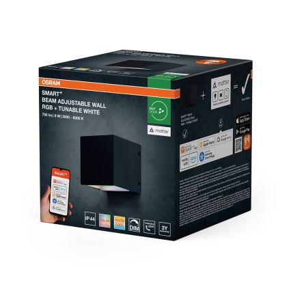 Osram - LED RGBW Stmievateľné vonkajšie nástenné svietidlo SMART+ BEAM LED/8W/230V 3000-6500K IP44 Wi-Fi