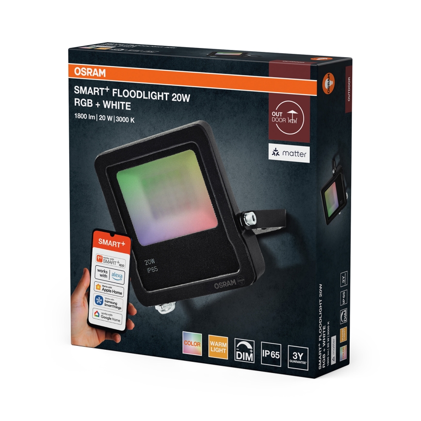 Osram - LED RGBW Stmievateľný reflektor SMART+ FLOODLIGHT LED/20W/230V IP65 Wi-Fi