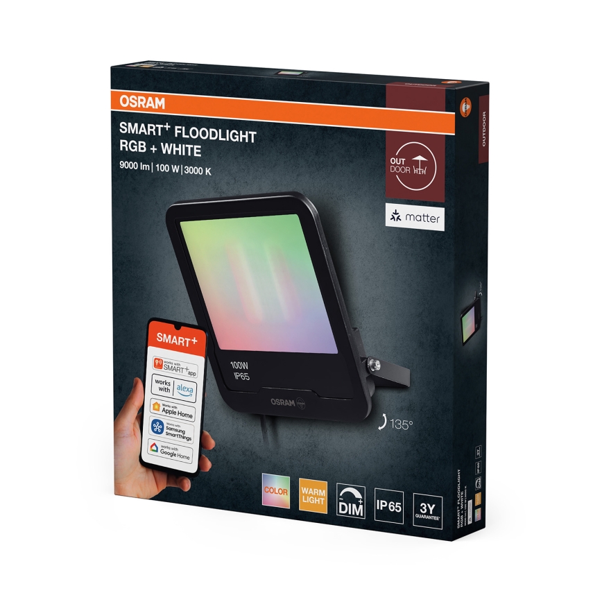 Osram - LED RGBW Stmievateľný reflektor SMART+ FLOODLIGHT LED/100W/230V IP65 Wi-Fi