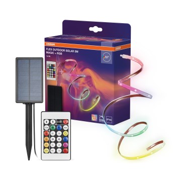 Osram - LED RGBW Stmievateľný solárny pás FLEX MAGIC 5m LED/1,6W/3,7V 2000 mAh IP44 + diaľkové ovládanie