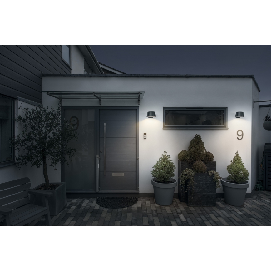 Osram - LED solárne nástenné svietidlo so senzorom ENDURA STYLE LED/10,1W/4,2V 2000 mAh IP54 antracit