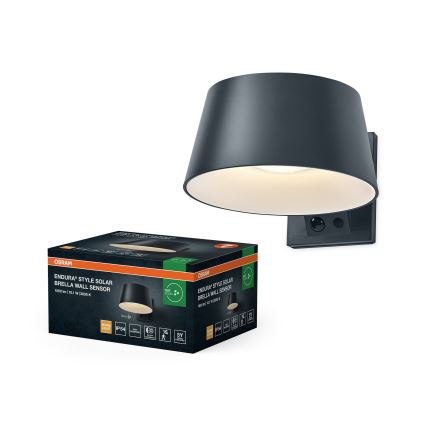 Osram - LED solárne nástenné svietidlo so senzorom ENDURA STYLE LED/10,1W/4,2V 2000 mAh IP54 antracit