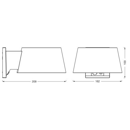 Osram - LED solárne nástenné svietidlo so senzorom ENDURA STYLE LED/10,1W/4,2V 2000 mAh IP54 antracit