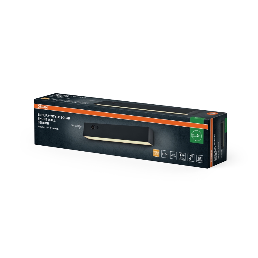 Osram - LED solárne nástenné svietidlo so senzorom ENDURA STYLE LED/12,4W/4,2V 2000 mAh IP54 antracit