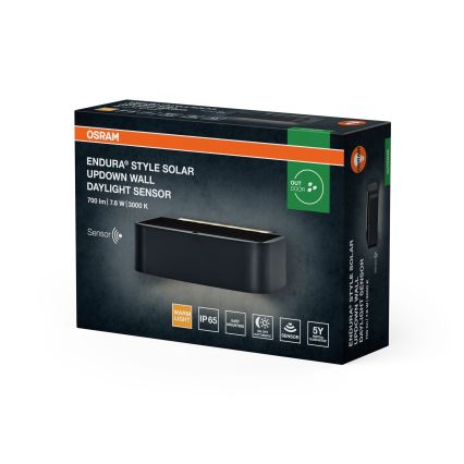 Osram - LED stmievateľné solárne nástenné svietidlo ENDURA STYLE LED/7,6W/4,2V 2000 mAh IP65 antracitové