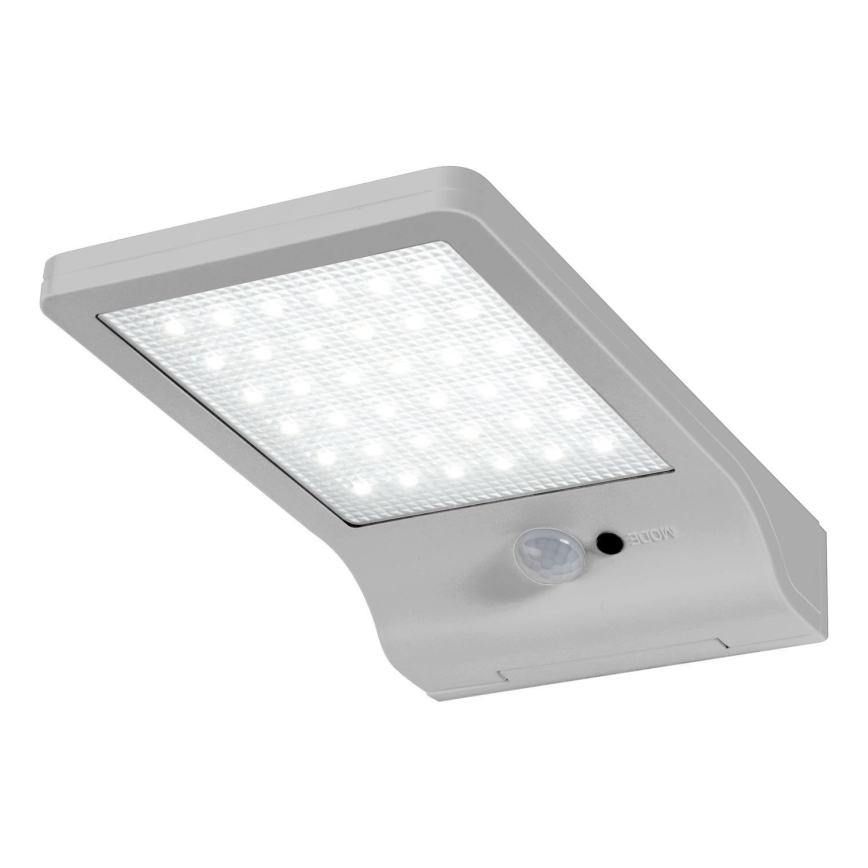 Osram - LED solárne nástenné svietidlo so senzorom DOORLED LED/3W/3,3V 2000 mAh IP44 strieborné