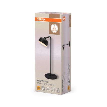 Osram - LED Stmievateľná nabíjacia stolná lampa 3v1 DECOR HELPER LED/1,8W/5V čierna