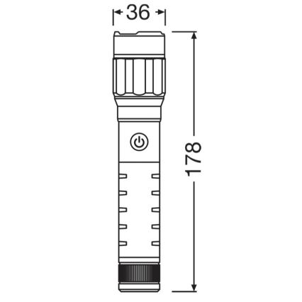 Osram - stmievateľná dobíjateľná LED baterka LEDINSPECT PRO TORCH 800 LED/8W/3,7V 2200 mAh IP44