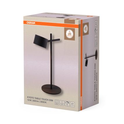 Osram - LED Stmievateľná dotyková stolná lampa DECOR KYOTO LED/12W/230V CRI 90 čierna
