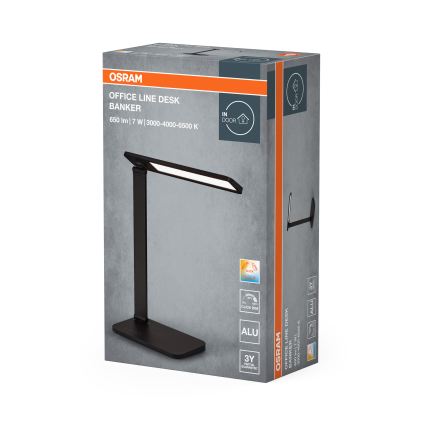 Osram - LED stmievateľná stolová lampa OFFICE LINE LED/7W/230V 3000/4000/6500K čierna