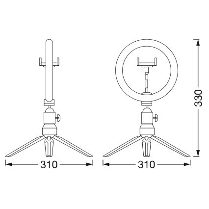Osram - stmievateľná LED stolná lampa so stojanom a držiakom na vlogovanie LED/5,5 W/USB 3000–6500 K 210 mAh