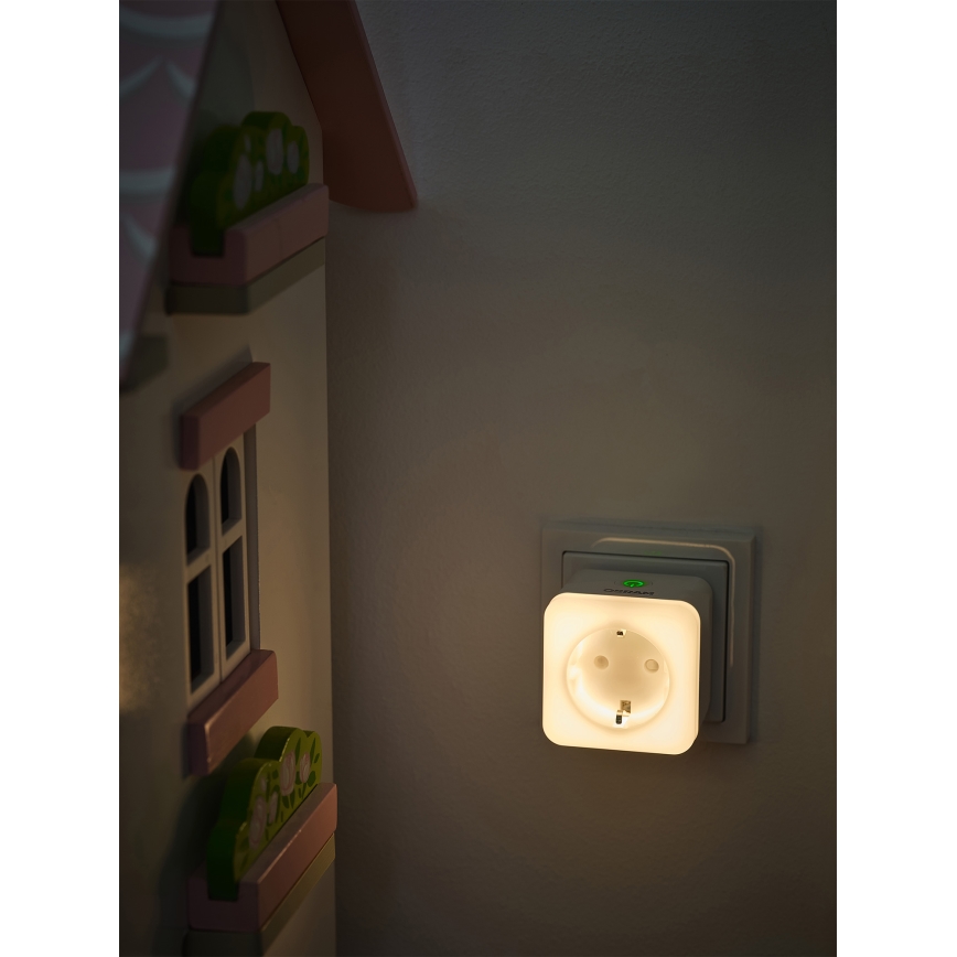 Osram - LED stmievateľná zásuvka s osvetlením SCHUKO SMART+ NIGHTLIGHT 3680W/230V Wi-Fi