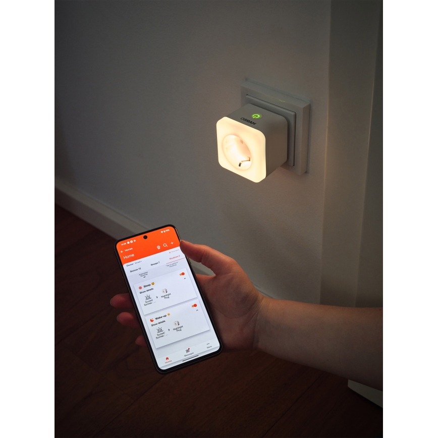 Osram - LED stmievateľná zásuvka s osvetlením SCHUKO SMART+ NIGHTLIGHT 3680W/230V Wi-Fi