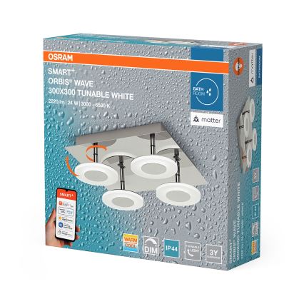 Osram - LED stmievateľné kúpeľňové stropné svietidlo SMART+ WAVE LED/24W/230V 3000-6500K IP44 Wi-Fi