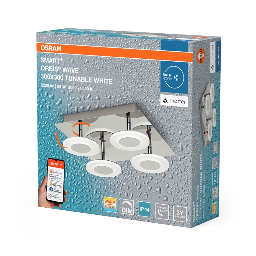 Osram - LED stmievateľné kúpeľňové stropné svietidlo SMART+ WAVE LED/24W/230V 3000-6500K IP44 Wi-Fi