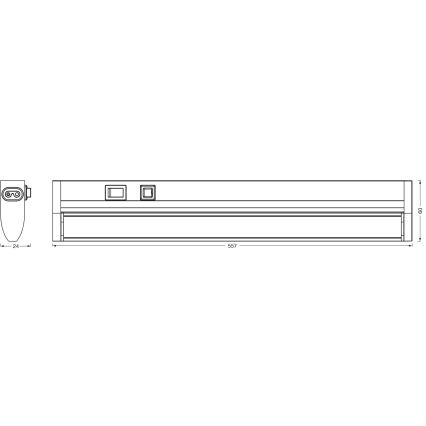 Osram - LED stmievateľné podlinkové svietidlo LINEAR TURN LED/10W/230V 3000/4000/6500K 55 cm čierne