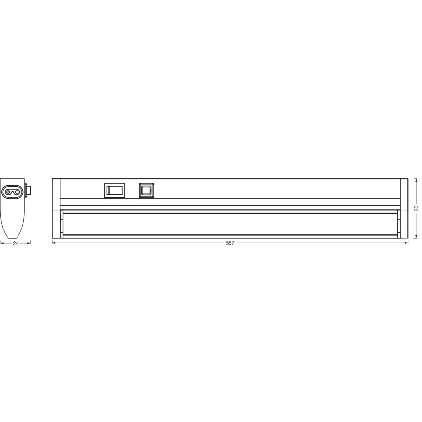 Osram - LED stmievateľné podlinkové svietidlo LINEAR TURN LED/10W/230V 3000/4000/6500K 55 cm čierne
