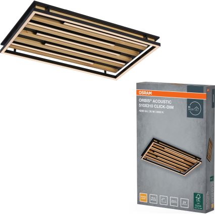Osram - LED stmievateľné stropné svietidlo ORBIS ACOUSTIC LED/30W/230V 51x31 cm borovica