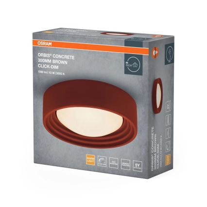 Osram - LED Stmievateľné stropné svietidlo ORBIS CONCRETE LED/13W/230V pr. 30 cm hnedá/betón