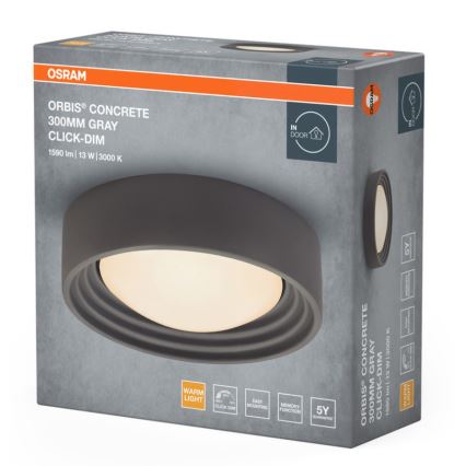 Osram - stmievateľné LED stropné svietidlo ORBIS CONCRETE LED/13W/230V priemer 30 cm sivé/betónové
