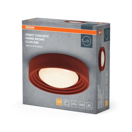 Osram - LED stmievateľné stropné svietidlo ORBIS CONCRETE LED/18W/230V Ø 40 cm hnedá/betón