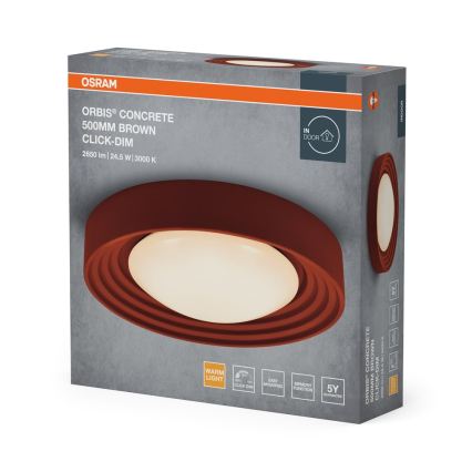 Osram - LED stmievateľné stropné svietidlo ORBIS CONCRETE LED/24,5W/230V pr. 50 cm hnedá/betón