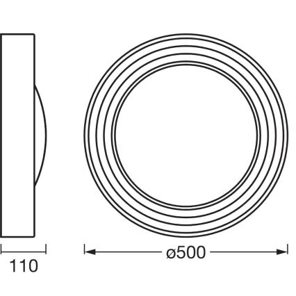 Osram - LED stmievateľné stropné svietidlo ORBIS CONCRETE LED/24,5W/230V pr. 50 cm hnedá/betón