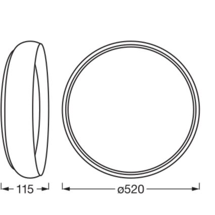 Osram - Stmievateľné LED stropné svietidlo ORBIS LIVIA LED/36W/230V pr. 52 cm čierna/biela