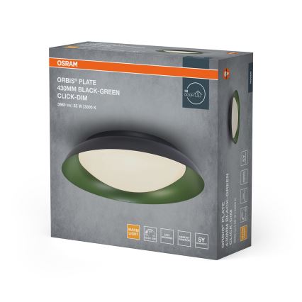 Osram - stmievateľné LED stropné svietidlo ORBIS PLATE LED/35W/230V pr. 43 cm zelená/čierna