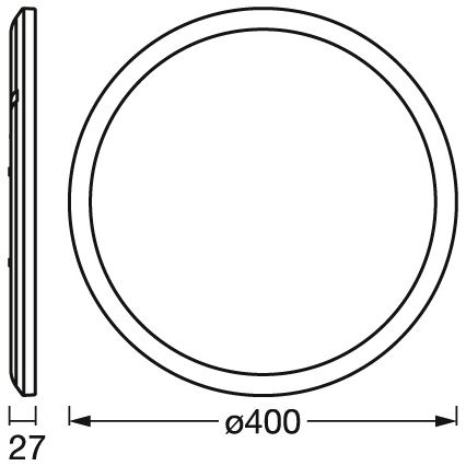Osram - LED stmievateľné stropné svietidlo ORBIS ULTRA SLIM LED/22W/230V 3000K priemer 40 cm čierne