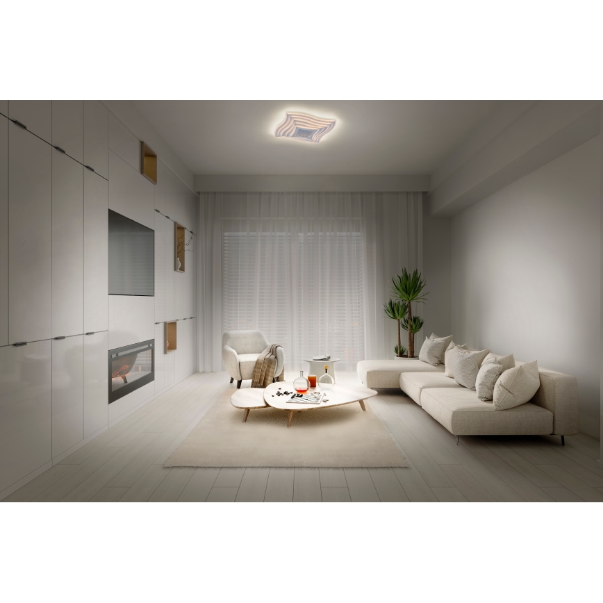 Osram - LED stmievateľné stropné svietidlo ORBIS WAVES LED/43W/230V 2600-6000K 48x48 cm biela + diaľkové ovládanie