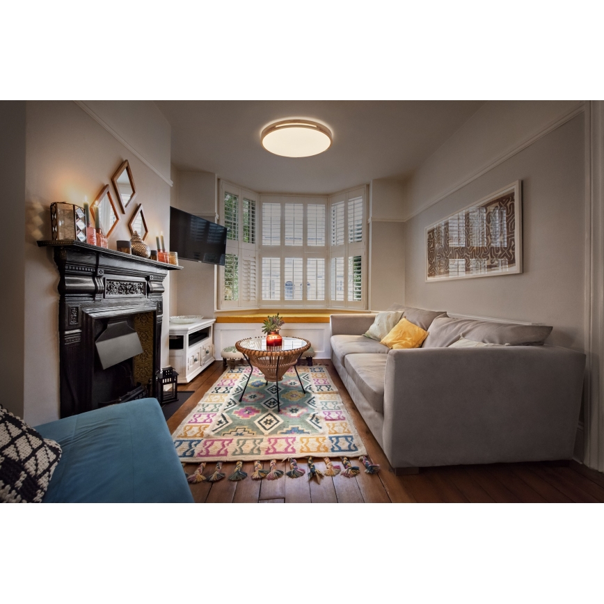 Osram - LED stmievateľné stropné svietidlo ORBIS WOODBURRY LED/24W/230V pr. 39 cm béžová