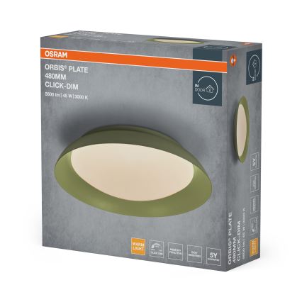 Osram - LED stmievateľné stropné svietidlo PLATE LED/45W/230V, priemer 48 cm, zelené