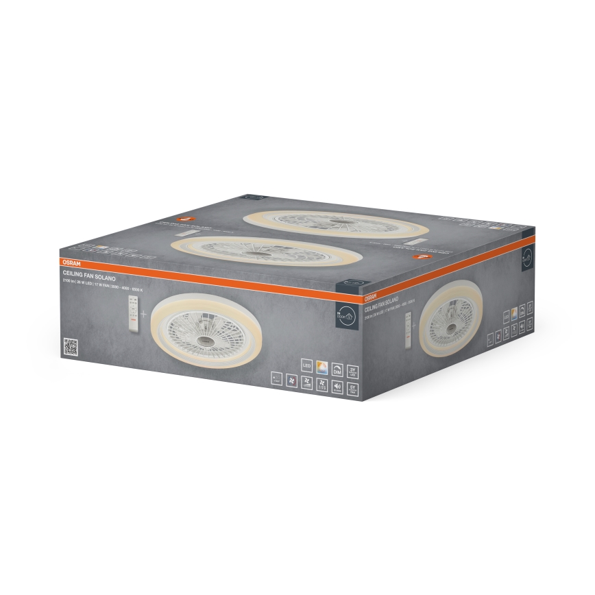 Osram - LED stmievateľné stropné svietidlo s ventilátorom SOLANO LED/26W/230V 3000/4000/6500K + diaľkové ovládanie