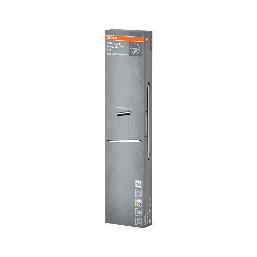 Osram - LED Stmievateľný luster na lane OFFICE LINE LED/57W/230V 4000K 100 cm CRI 90 čierna