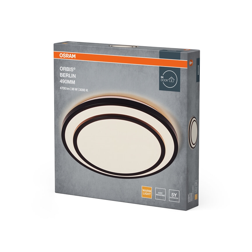 Osram - LED stropna svetilka ORBIS BERLIN LED/36W/230V, premer 49,2 cm, črna
