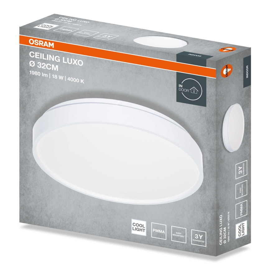 Osram - LED stropné svietidlo CEILING LUXO LED/18W/230V priemer 32 cm biela