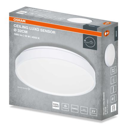 Osram - LED stropné svietidlo s čidlom súmraku CEILING LUXO LED/18W/230V pr. 32 cm biela