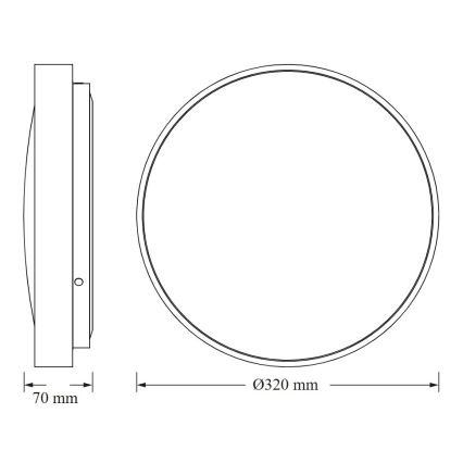 Osram - LED stropné svietidlo so súmrakovým senzorom CEILING LUXO LED/18W/230V, priemer 32 cm, čierne