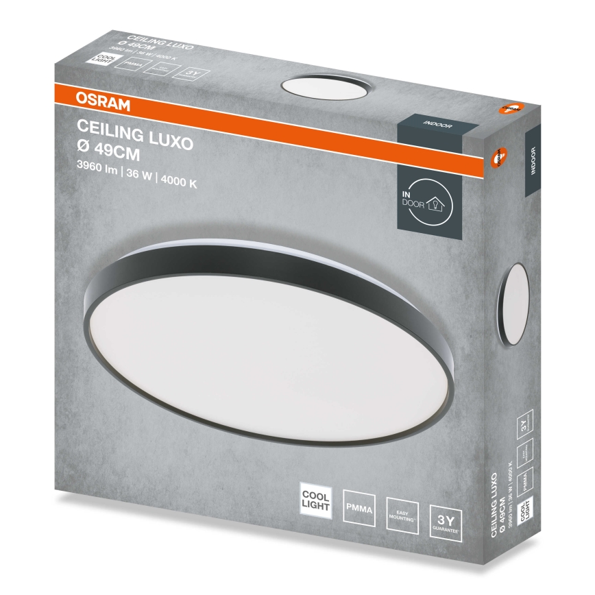 Osram - LED stropné svietidlo CEILING LUXO LED/36W/230V pr. 49 cm čierne