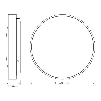 Osram - LED Stropné svietidlo CEILING LUXO LED/60W/230V pr. 56 cm strieborná