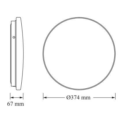 Osram - LED stropné svietidlo so snímačom súmraku CEILING ROUND LED/24W/230V 4000K priemer 37 cm biele