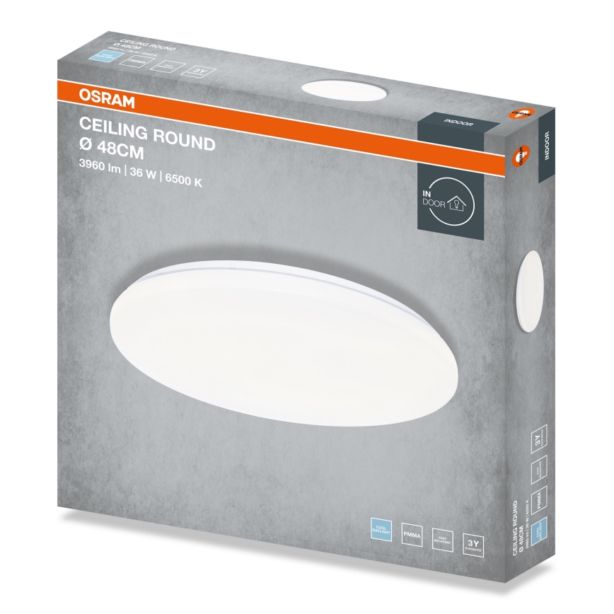 Osram - LED stropné svietidlo CEILING ROUND LED/36W/230V 6500K pr. 48 cm biele