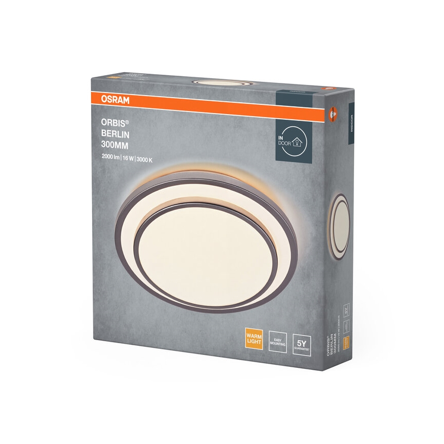 Osram - LED stropné svietidlo ORBIS BERLIN LED/16W/230V pr. 29,3 cm strieborné