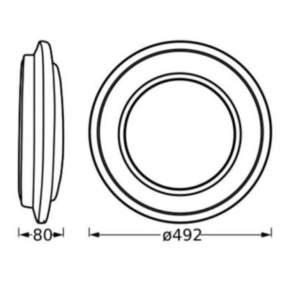 Osram - LED stropné svietidlo ORBIS BERLIN LED/36W/230V pr. 49,2 cm čierne